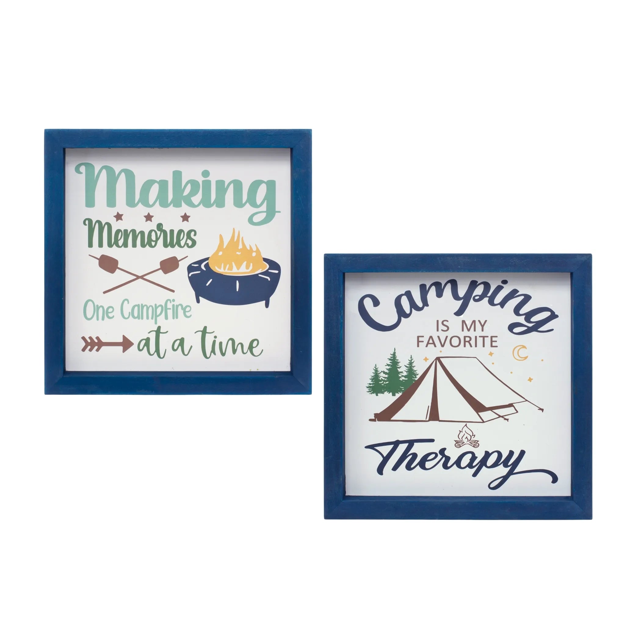 Camping Sign (Set of 4) 10"SQ MDF
