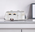 6" Silver Metal Silver Camping Trailer Truck Hand Painted Decorative Truck