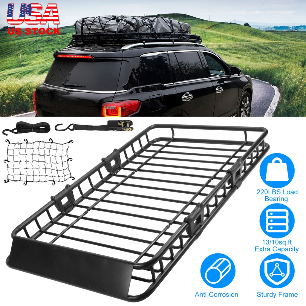 63x39x6.3in Universal Roof Rack Cargo Carrier Car