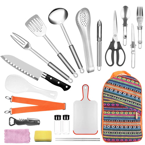 19Pcs Camping Cooking Utensil Kit