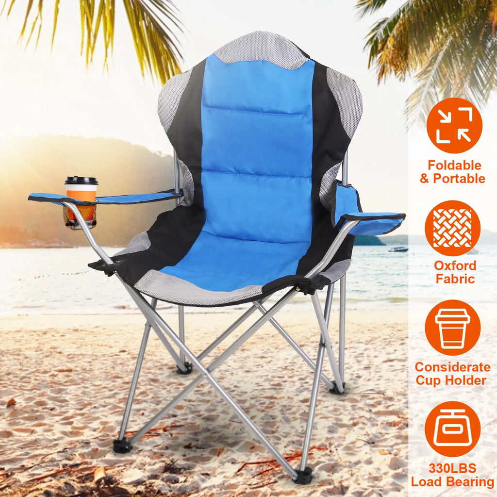 Foldable Camping Chair Heavy Duty Steel Lawn Chair