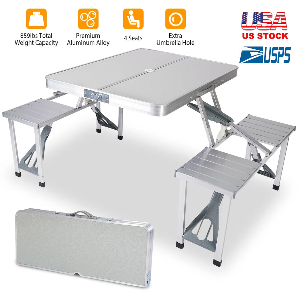 Folding Picnic Table w/ 4 Seats