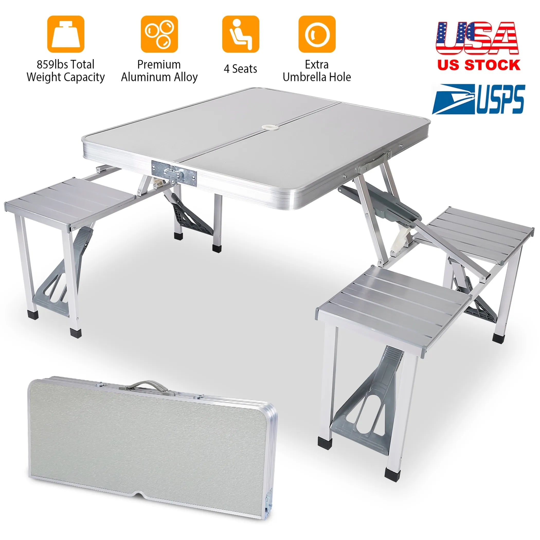 Folding Picnic Table w/ 4 Seats