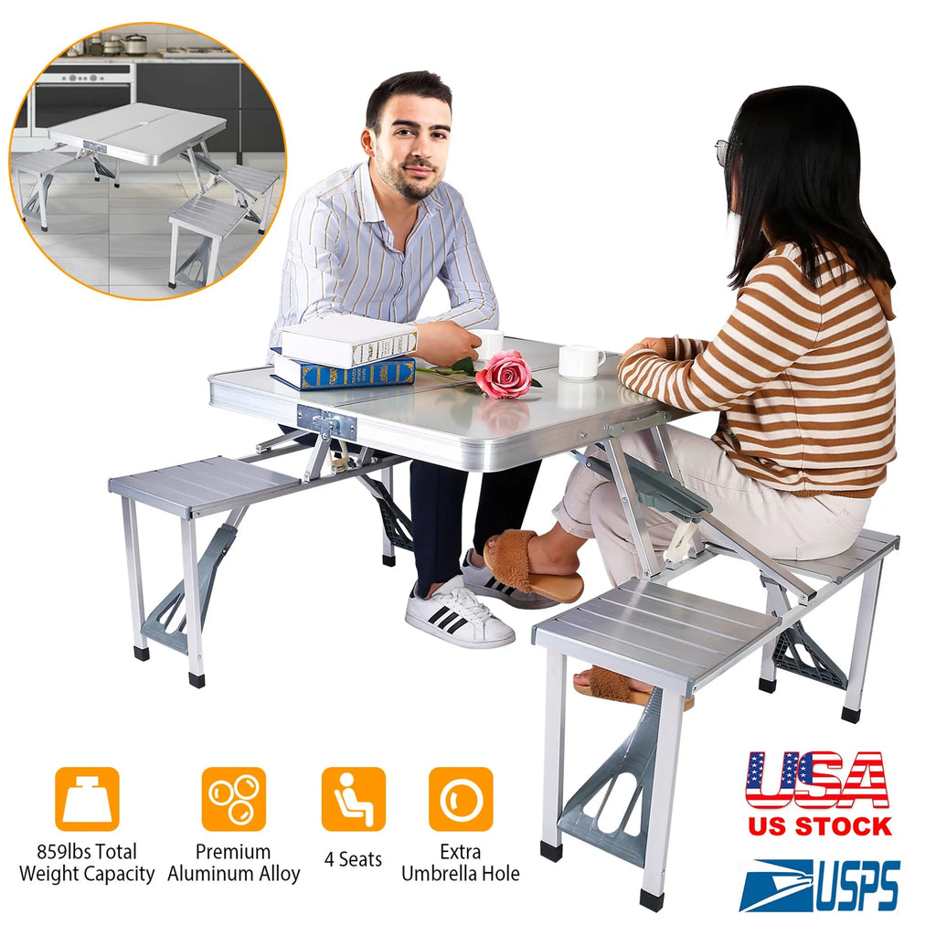 Folding Picnic Table w/ 4 Seats
