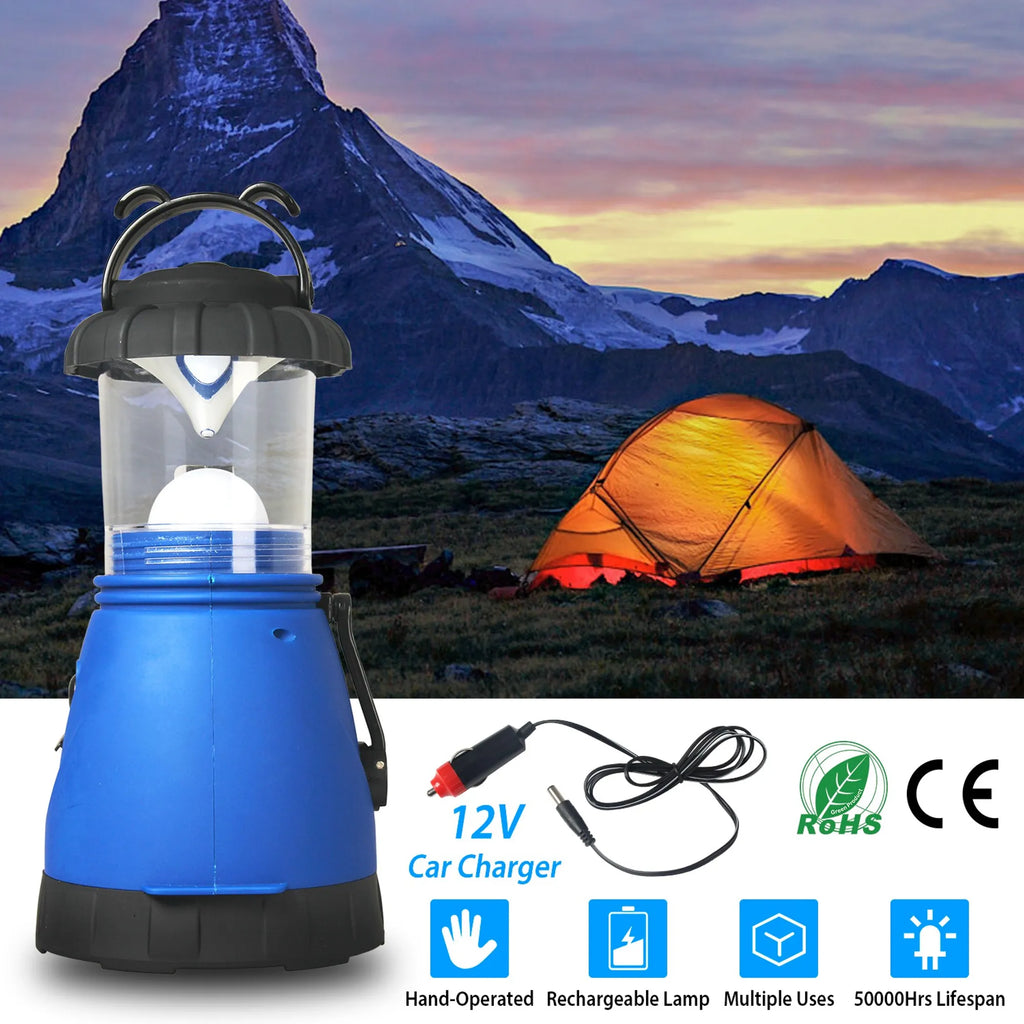 Camping Light Hand Crank Hiking Emergency Spotlight Lantern Lamps