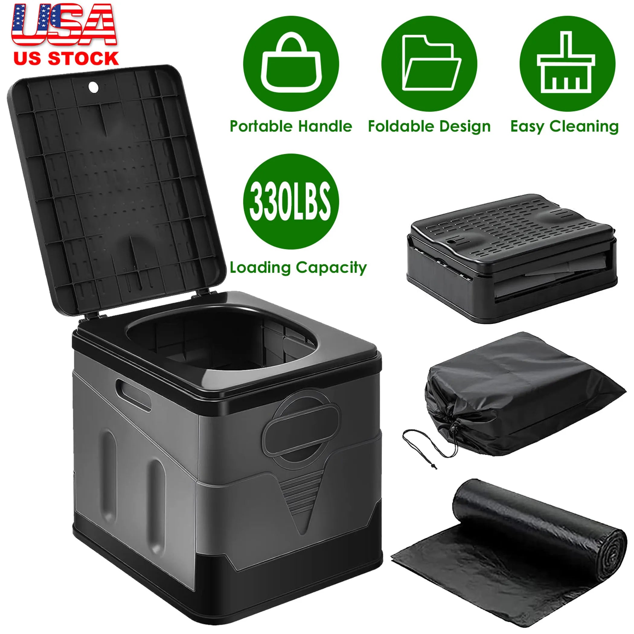 Portable Toilet for Car Camping Boating Hiking Outdoor Travel Potty