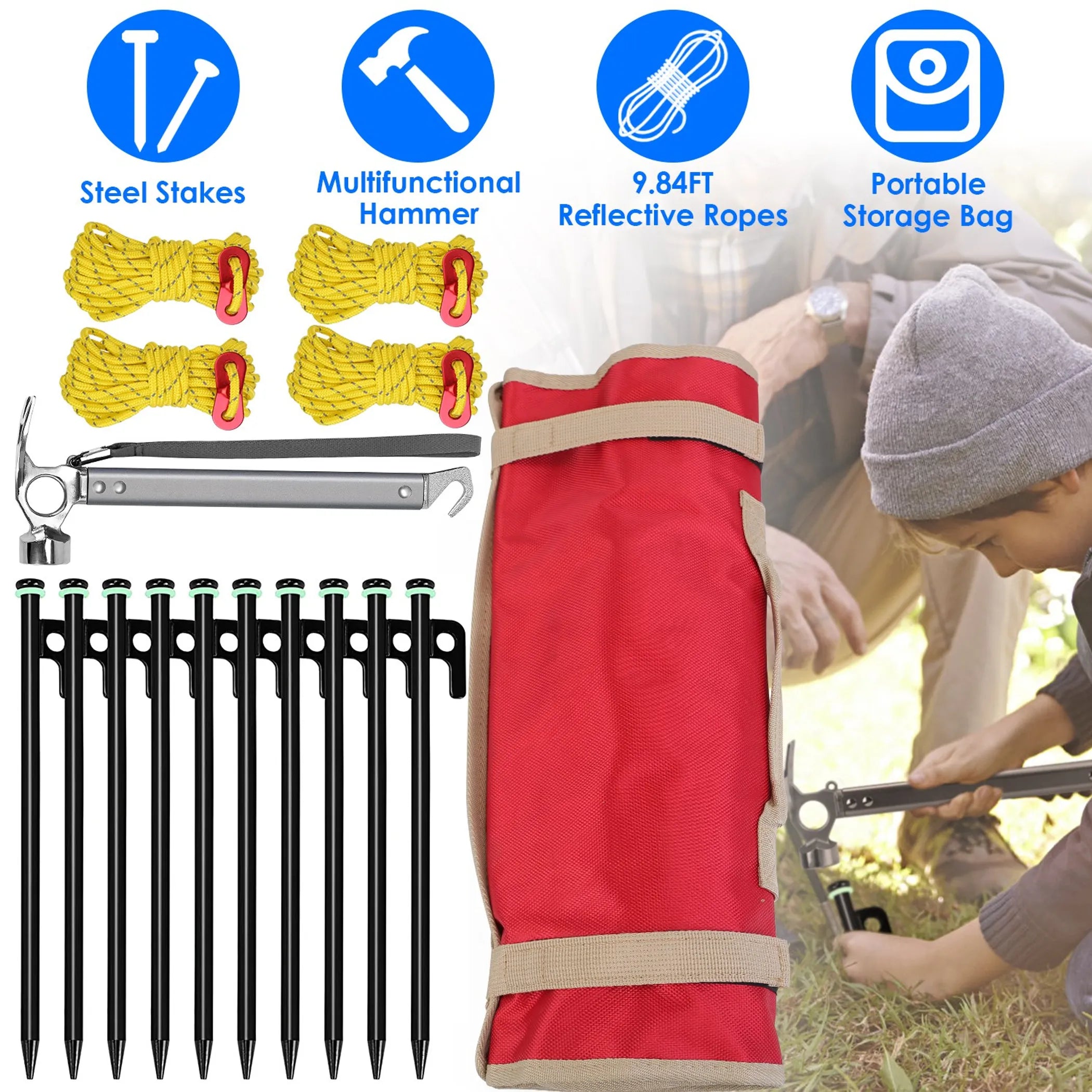 Tent Stakes Camping Hammer Tent