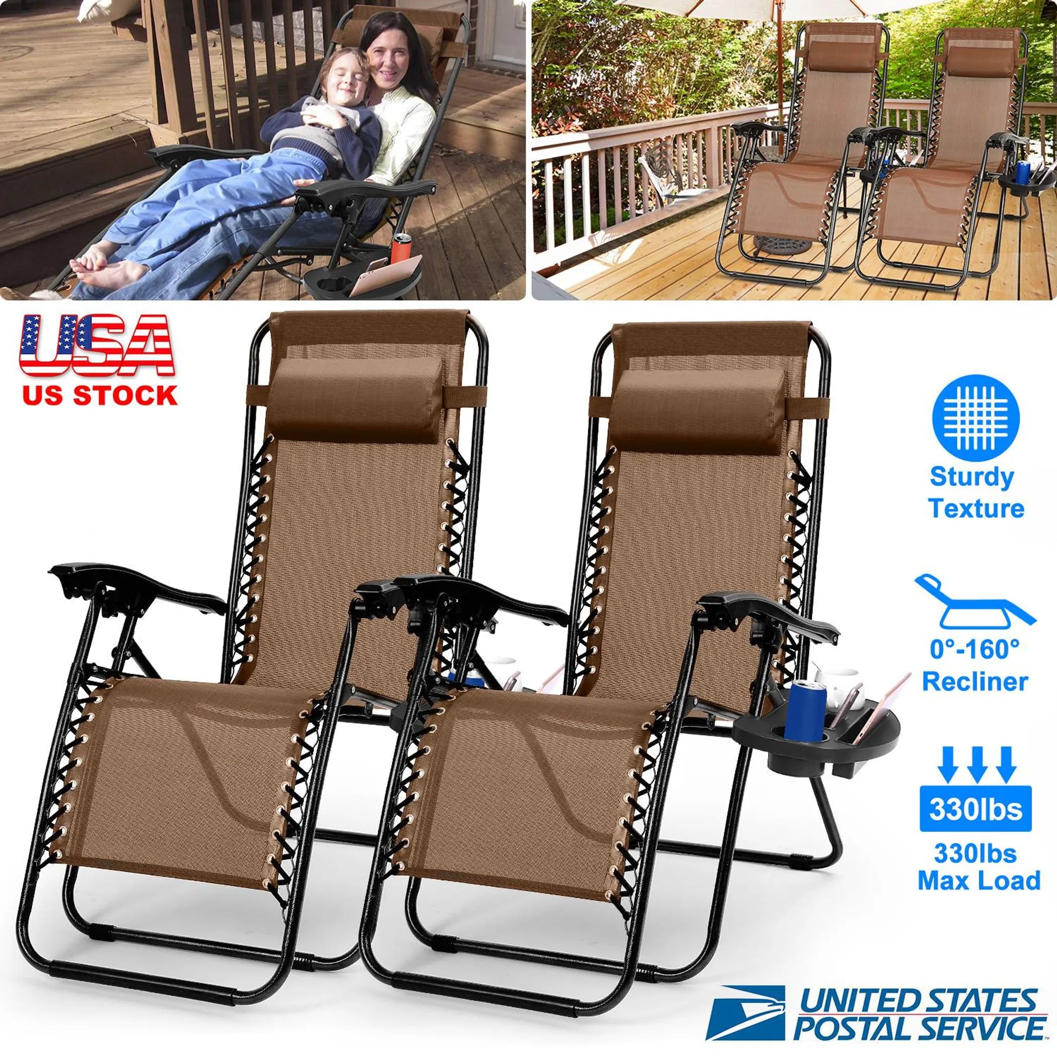 2Packs Zero Gravity Lounge Chair