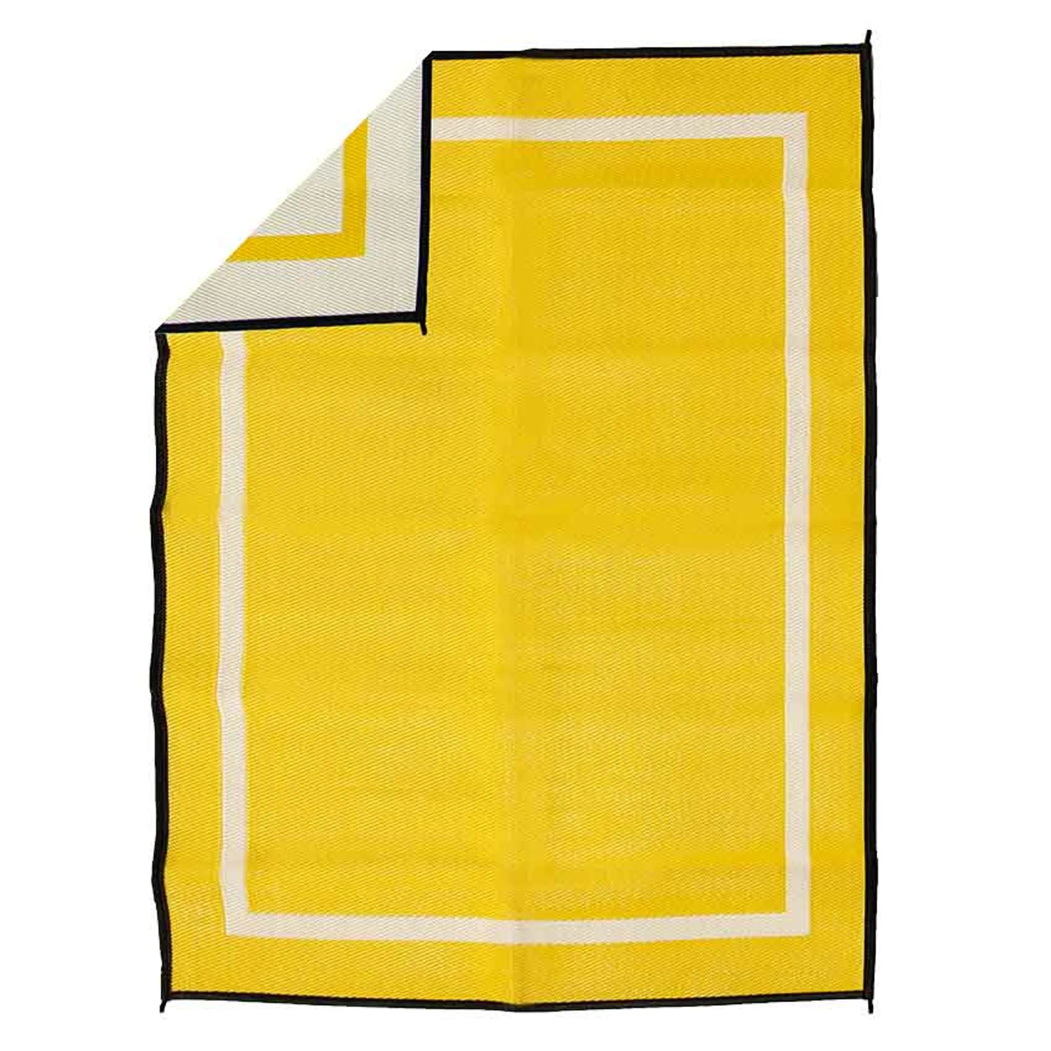 Recycled Plastic Indoor & Outdoor Rug with plastic carry bag: Sunset Orange 5' x 7'